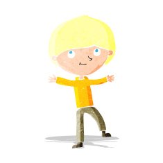 cartoon excited boy N21