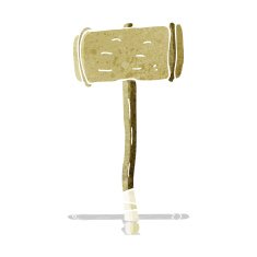 Cartoon Wooden Hammer N3