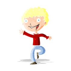 cartoon excited boy N22