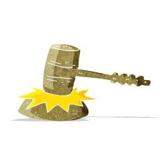 cartoon gavel banging