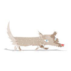 cartoon little wolf N44