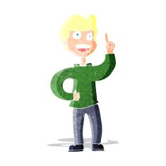 cartoon boy with great idea