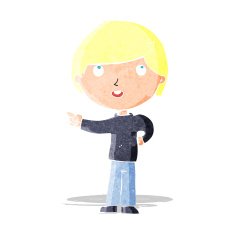 Cartoon Boy Pointing N5