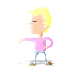cartoon man making camp gesture N3
