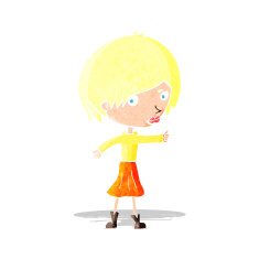 cartoon woman raising eyebrow