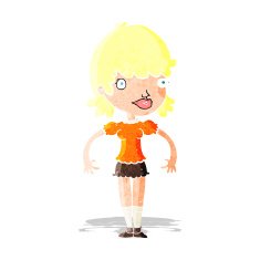 cartoon happy woman N34