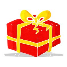 cartoon christmas present N26