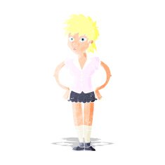 cartoon woman with hands on hips N19
