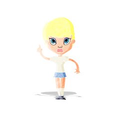 cartoon girl with idea N2