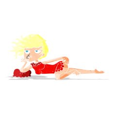cartoon woman in sexy pose
