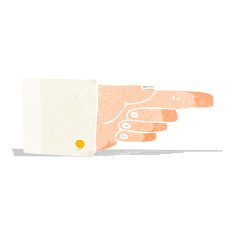cartoon pointing hand N19