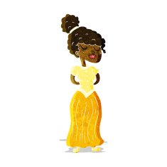 cartoon pretty victorian woman N2