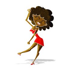 cartoon dancing woman N11