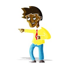 cartoon funny office man pointing N2