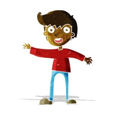 cartoon excited boy N23