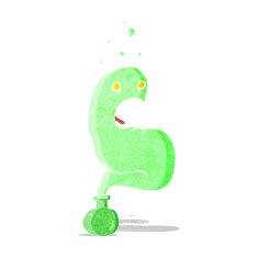 cartoon halloween ghost in bottle