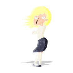 cartoon woman making photo face