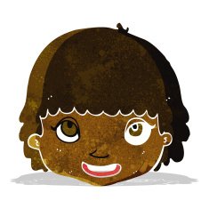 cartoon happy female face N15