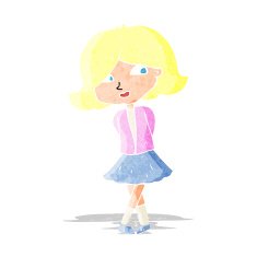 cartoon happy girl N15
