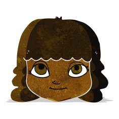 cartoon happy female face N16