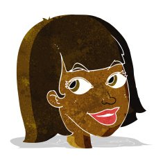 cartoon happy female face N17