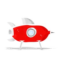 cartooon space rocket