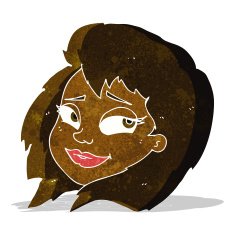 cartoon happy female face N20