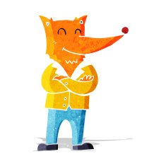 cartoon fox in shirt