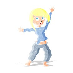 cartoon frightened woman N4