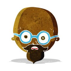 cartoon shocked man with beard N2