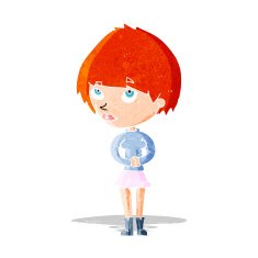 cartoon nervous woman N8