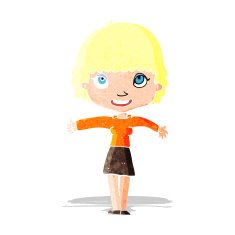 cartoon happy girl N17