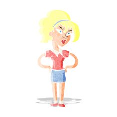 cartoon woman with hands on hips N20