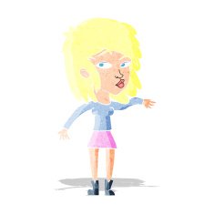 cartoon woman playing it cool
