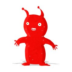 cartoon happy little alien N2