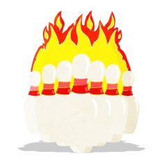 cartoon flaming skittles
