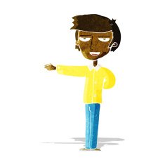 cartoon man gesturing welcome N2