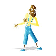 cartoon old man having heart attack N2