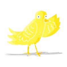 cartoon waving bird N2