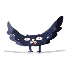 cartoon spooky vampire bat N6