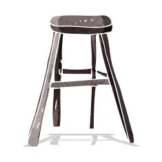 cartoon wooden stool N3