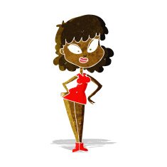 cartoon woman with hands on hips N21