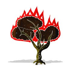 cartoon burning tree N9