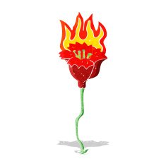 cartoon burning flower