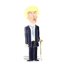 cartoon unhappy gentleman