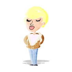 cartoon cool relaxed woman