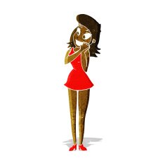 cartoon excited woman N18