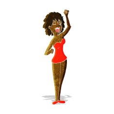 cartoon dancing woman N12