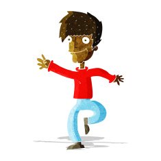 cartoon happy man dancing N5
