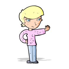 Cartoon Woman Waving N30